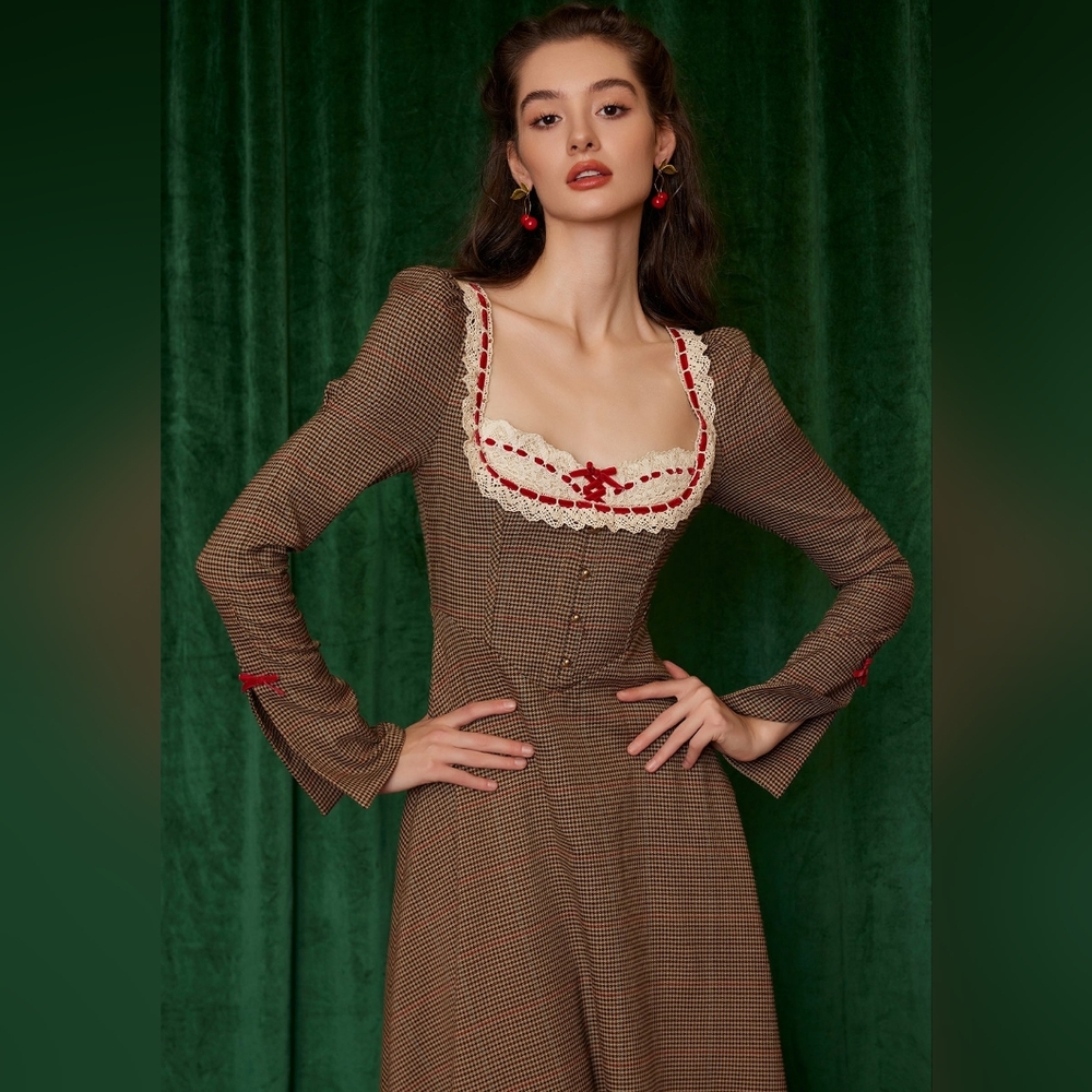 Duke's Manor Houndstooth Corset Dress